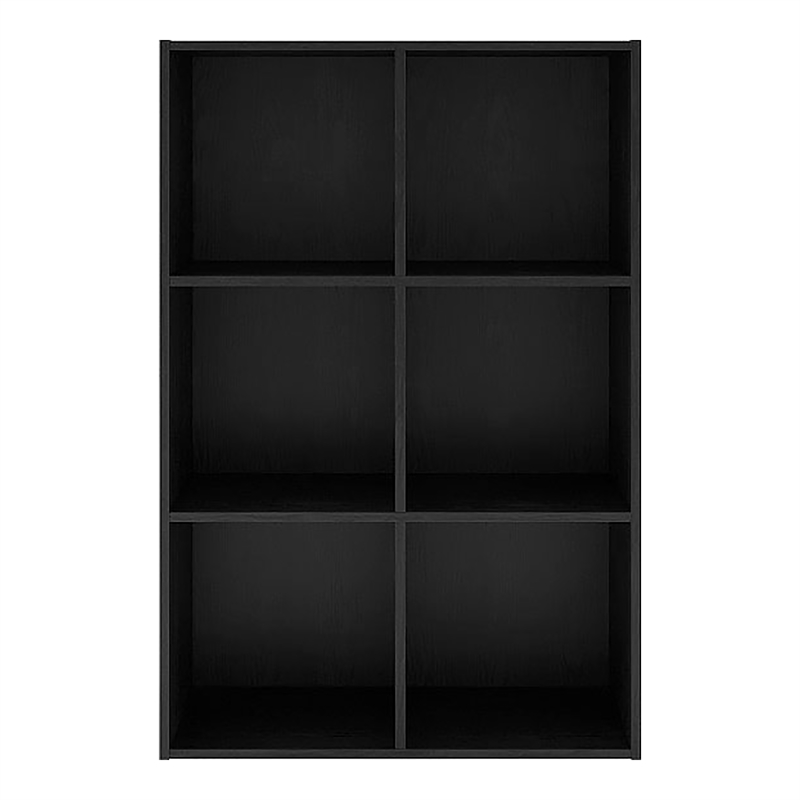 Furniture of America Seni Stackable Wood 6-Cube Bookcase in Black