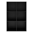 Furniture of America Seni Stackable Wood 6-Cube Bookcase in Black