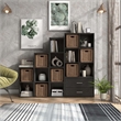 Furniture of America Seni Stackable Wood 6-Cube Bookcase in Black