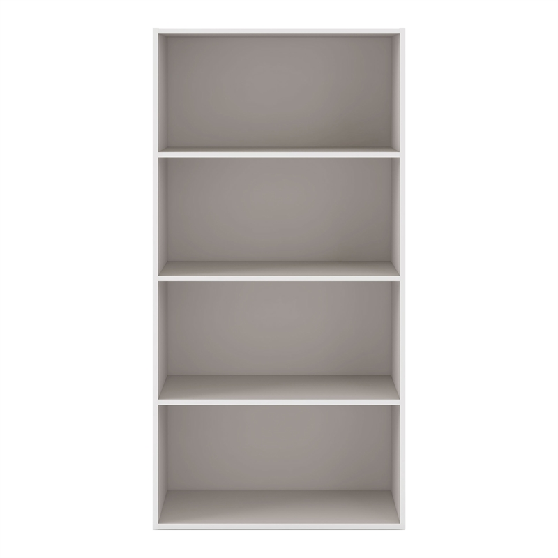 Furniture of America Seni Stackable Wood 4-Shelf Bookcase in Gray