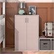 Furniture of America Seni Stackable Wood 3-Shelf Light Pink Bookcase with Door