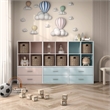 Furniture of America Seni Stackable Wood 4-Cube Bookcase in Light Blue
