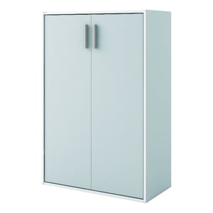 Furniture of America Seni Stackable Wood 3-Shelf Light Blue Bookcase with Door