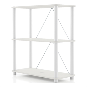 Furniture of America Seni 3-Tier 27-Inch Shelves Wood Open Bookcase in White