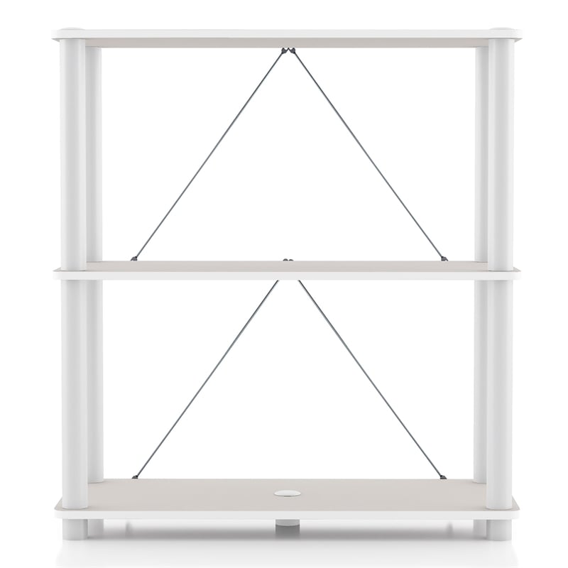 Furniture of America Seni 3-Tier 27-Inch Shelves Wood Open Bookcase in Gray