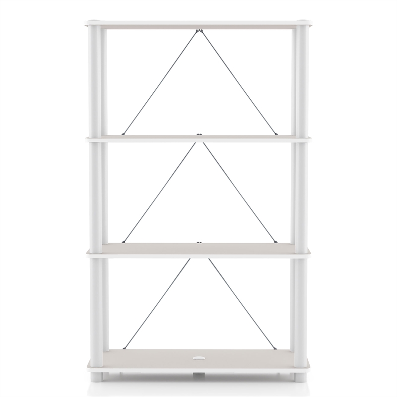 Furniture of America Seni 4-Tier 27-Inch Shelves Wood Open Bookcase in Gray