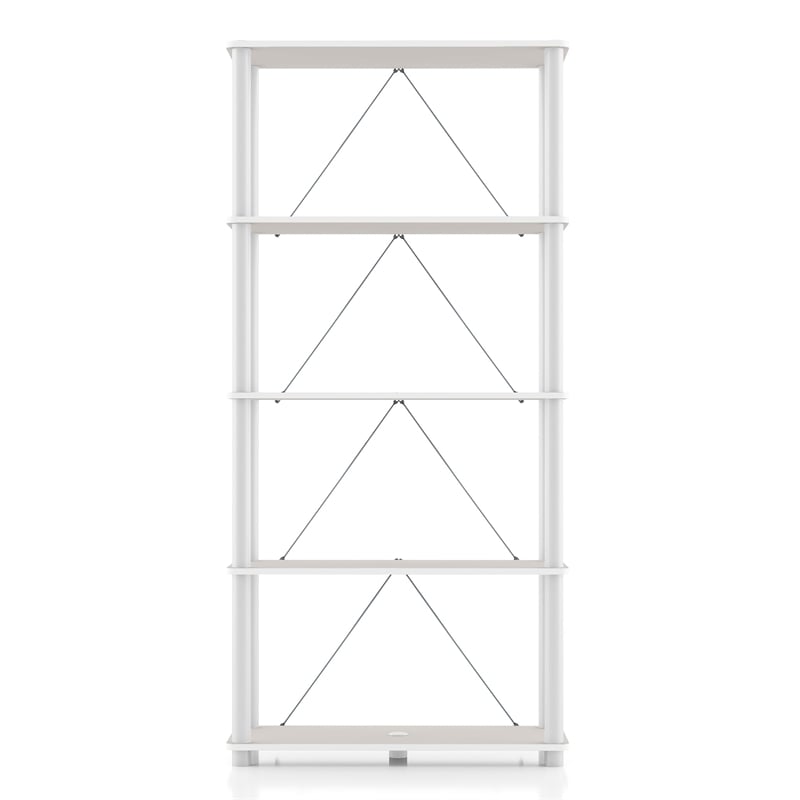 Furniture of America Seni 5-Tier 27-Inch Shelves Wood Open Bookcase in Gray