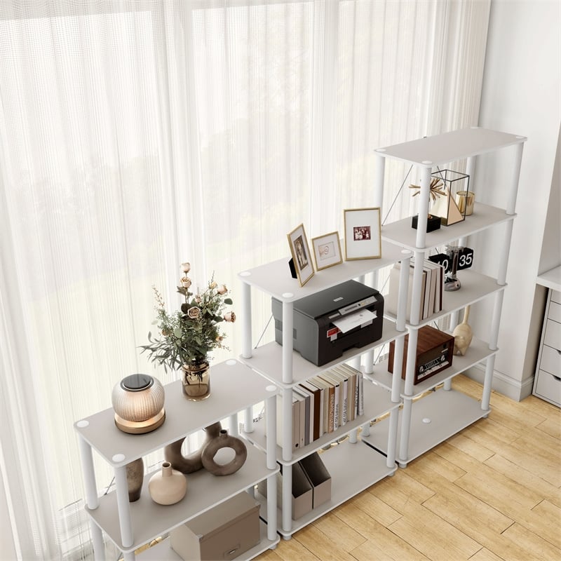 Furniture of America Seni 5-Tier 27-Inch Shelves Wood Open Bookcase in Gray