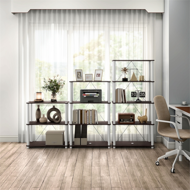 Furniture of America Seni 3-Tier 27-Inch Shelves Wood Open Bookcase in Espresso
