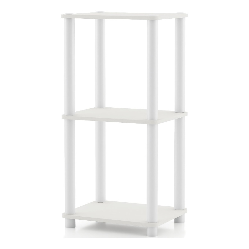 Furniture of America Seni 3-Tier 15-Inch Shelves Wood Open Bookcase in White