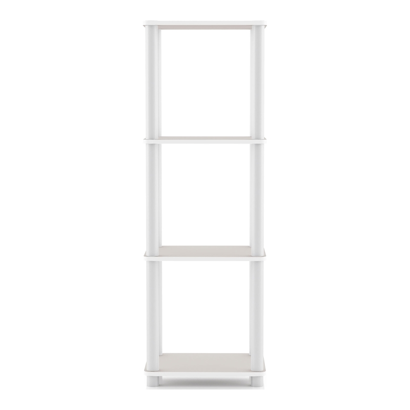 Furniture of America Seni 4-Tier 15-Inch Shelves Wood Open Bookcase in Gray