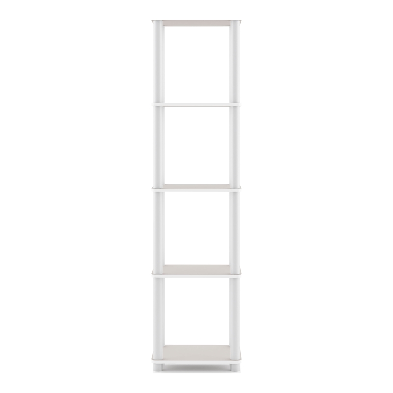 Furniture of America Seni 5-Tier 15-Inch Shelves Wood Open Bookcase in Gray