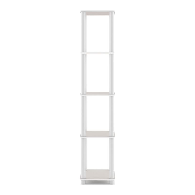 Furniture of America Seni 5-Tier 15-Inch Shelves Wood Open Bookcase in Gray