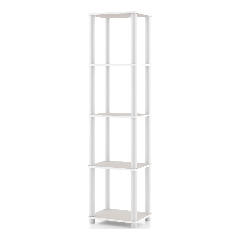 Furniture of America Seni 5-Tier 15-Inch Shelves Wood Open Bookcase in Gray
