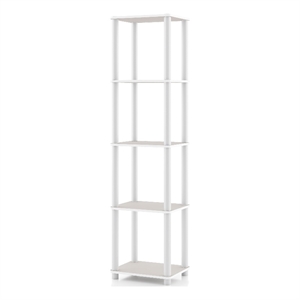 Furniture of America Seni 5-Tier 15-Inch Shelves Wood Open Bookcase in Gray