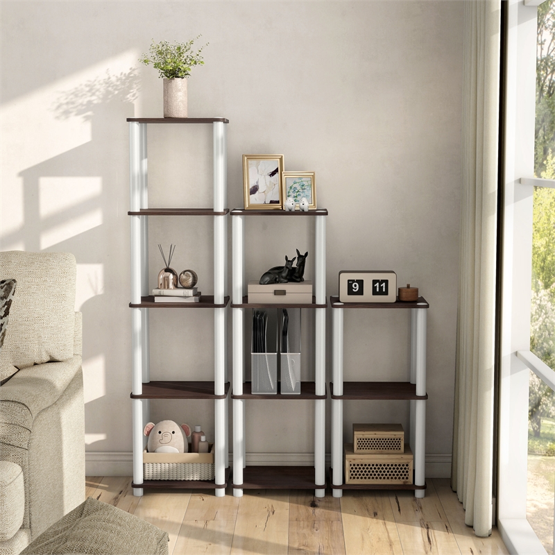 Furniture of America Seni 4-Tier 15-Inch Shelves Wood Open Bookcase in Espresso