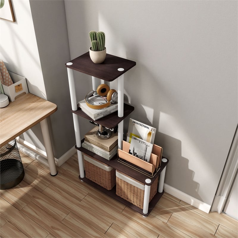 Furniture of America Seni 4-Cube Shelves Wood Open Bookcase in Espresso