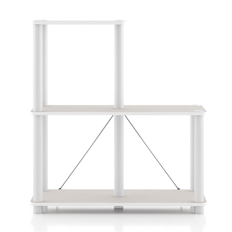 Furniture of America Seni 3-Cube Shelves Wood Open Bookcase in Gray