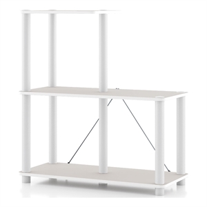 Furniture of America Seni 3-Cube Shelves Wood Open Bookcase in Gray