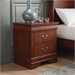 Furniture of America Arabella Wood 2-Drawer Nightstand in Cherry