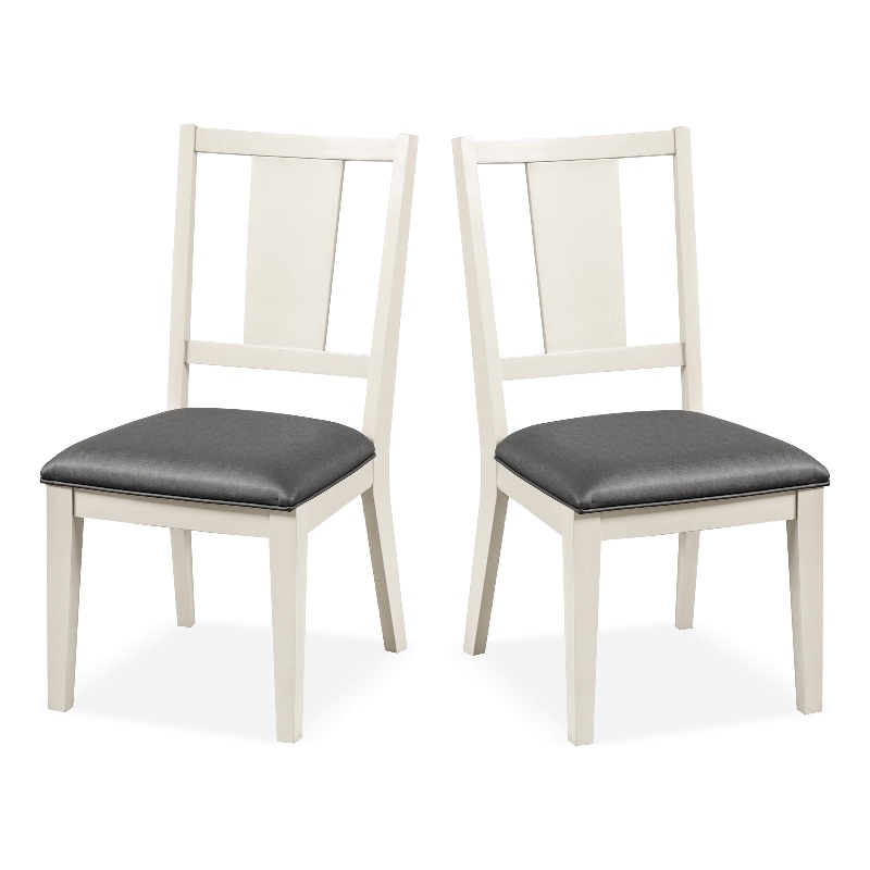 Furniture of America Arvin Wood Padded Side Chairs in White (Set of 2)