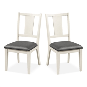 Furniture of America Arvin Wood Padded Side Chairs in White (Set of 2)
