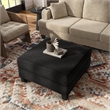 Furniture of America Reese Chenille and Wood Storage Ottoman in Black