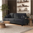 Furniture of America Reese Chenille Dark Gray Sofa with Cup Holders and USBs