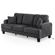 Furniture of America Reese Chenille Dark Gray Sofa with Cup Holders and USBs