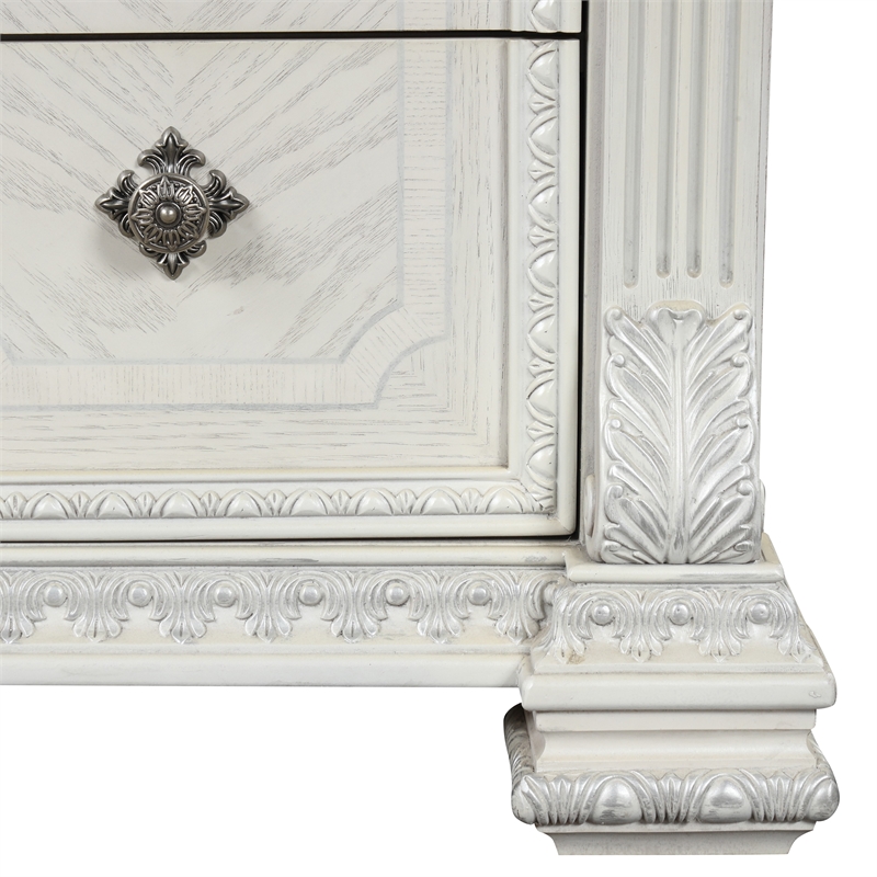 Furniture of America Byrne Wood Dovetail 5-Drawer Chest in White