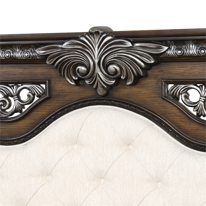 Furniture of America Byrne Wood Tufted Headboard Panel King Bed in Espresso