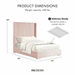 Furniture of America Plutforn Chenille Mattress Ready Full Bed in Pink