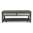 Furniture of America Selyra Wood Open Shelf Gray Coffee Table with Casters