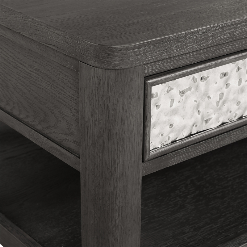Furniture of America Selyra Wood Open Shelf Gray Coffee Table with Casters