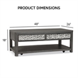 Furniture of America Selyra Wood Open Shelf Gray Coffee Table with Casters
