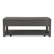 Furniture of America Selyra Wood Open Shelf Gray Coffee Table with Casters