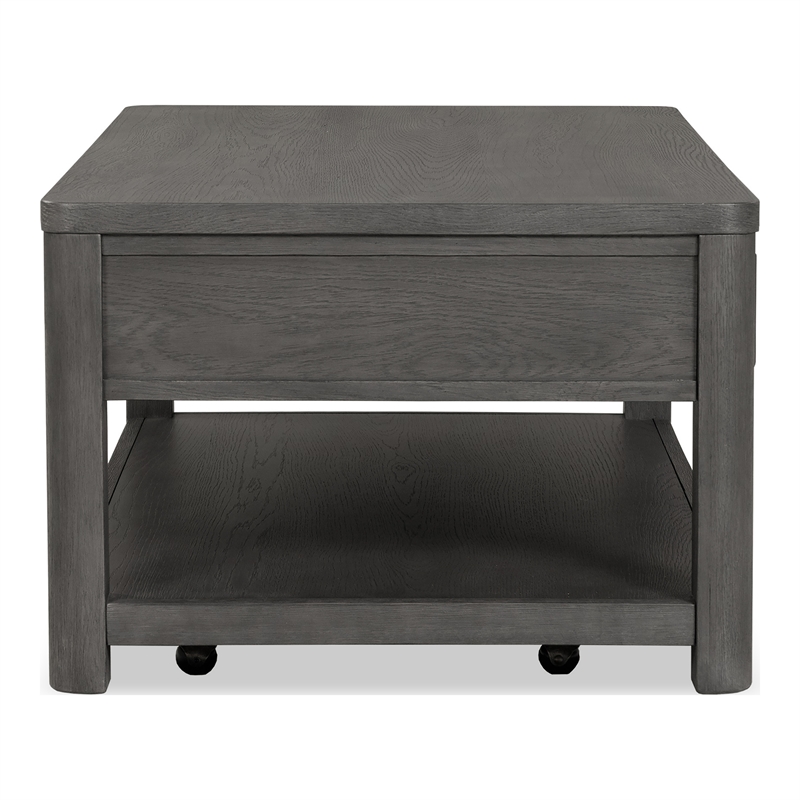 Furniture of America Selyra Wood Open Shelf Gray Coffee Table with Casters