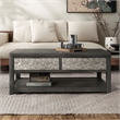 Furniture of America Selyra Wood Open Shelf Gray Coffee Table with Casters