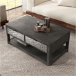 Furniture of America Selyra Wood Open Shelf Gray Coffee Table with Casters