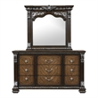 Furniture of America Byrne Wood Dovetail Espresso 9-Drawer Dresser with Mirror