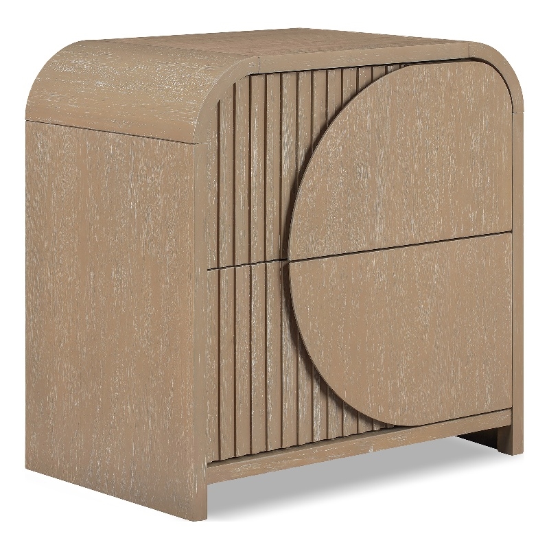 Furniture of America Tissen Natural Wood Dovetail 2-Drawer Nightstand with USBs