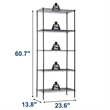 Furniture of America Nigel Metal 5-Tier Wire Shelving Rack in Black