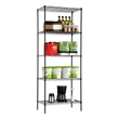 Furniture of America Nigel Metal 5-Tier Wire Shelving Rack in Black