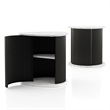 Furniture of America Elara Iron and Faux Marble 2-Piece End Table Set in Black