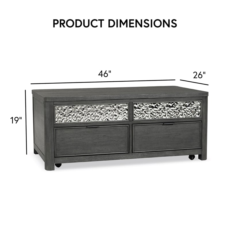 Furniture of America Selyra Wood Lift-Top Coffee Table in Gray