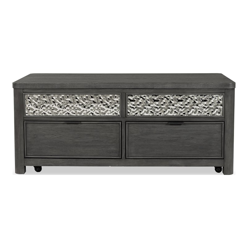Furniture of America Selyra Wood Lift-Top Coffee Table in Gray