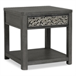 Furniture of America Selyra Wood 1-Drawer Gray End Table with Shelf