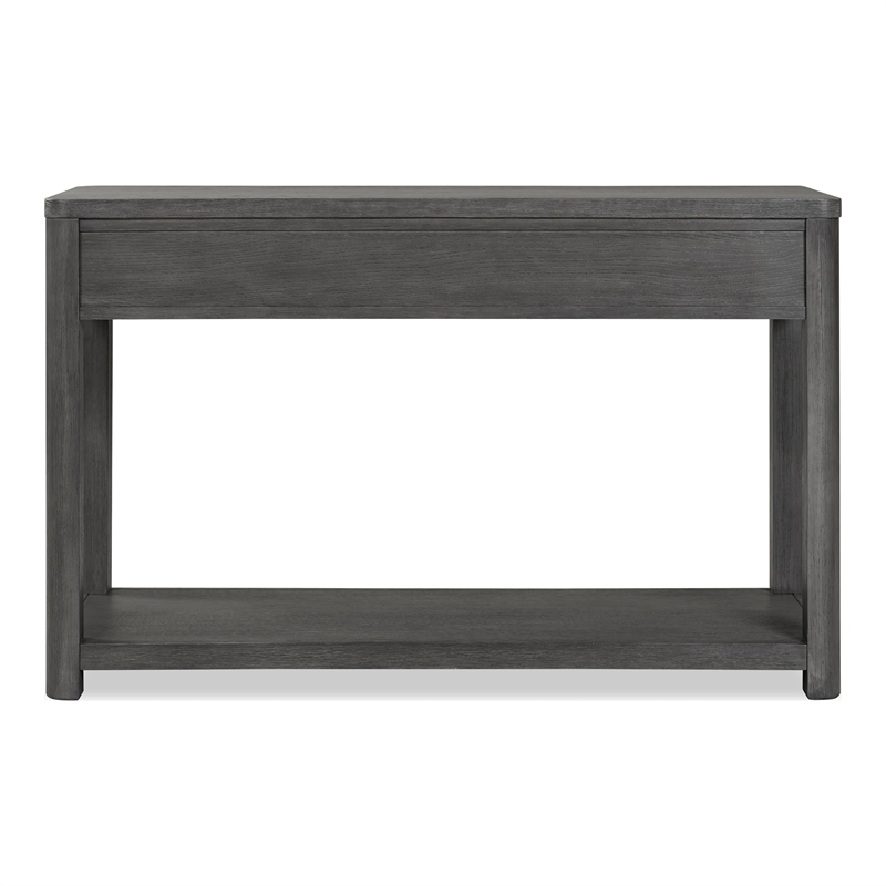 Furniture of America Selyra Wood 2-Drawer Gray Sofa Table with Shelf