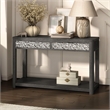 Furniture of America Selyra Wood 2-Drawer Gray Sofa Table with Shelf