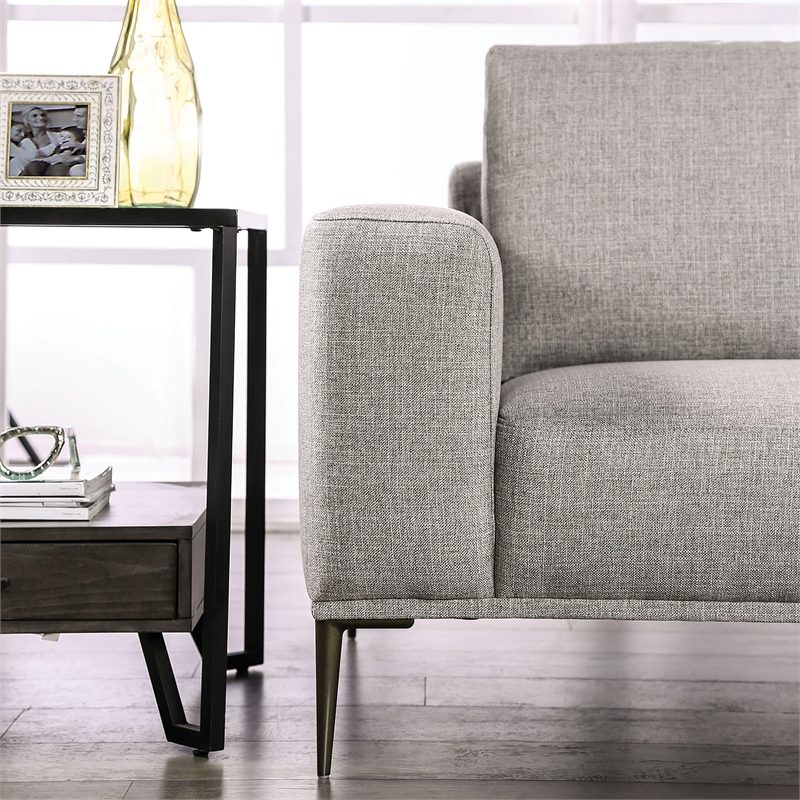 Furniture of America Elhole FSC and OEKO TEX Certified Chenille Sofa in Gray